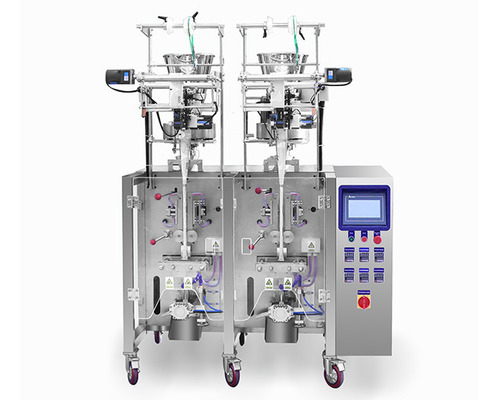 Double Lines Vertical Automatic Granule Packing Machine Small Snacks Pouch
