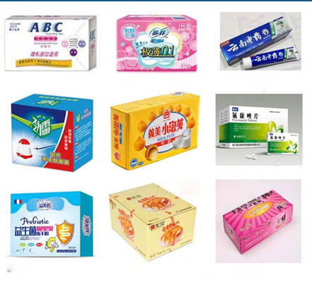 Hot Glue Flap Insert Automatic Box Packing Machine Cosmetic Carton Sealing