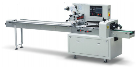 Automatic Rotary Horizontal Flow Packing Machine Film Pulling Downward