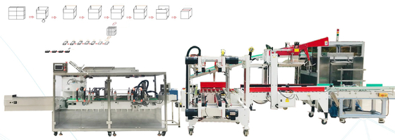 Conveying Fully Automatic Carton Packing Machine Boxing Forming Filling