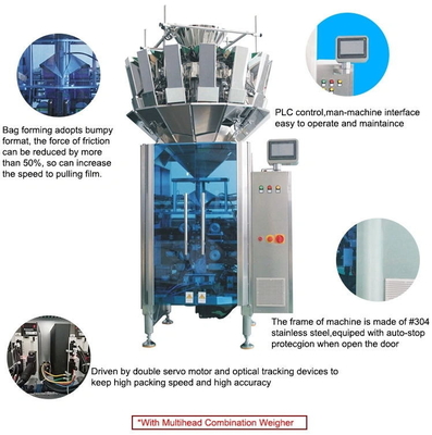 Vertical Vffs Automatic Granule Packing Machine Weighing Bagging Large Size