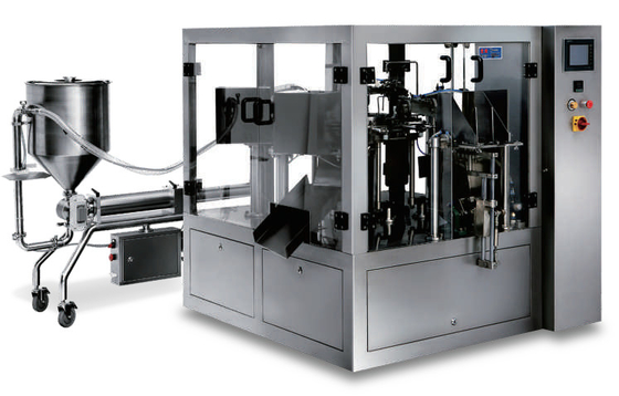 Fully Automatic Rotary Granule Pouch Filling Sealing Machine Premade Bags Packaging