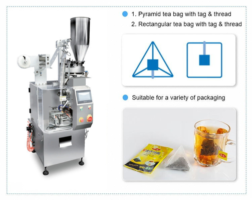 Pyramid Nylon Filter Automatic Food Packaging Machine 10g Tea Bag  With String Tag