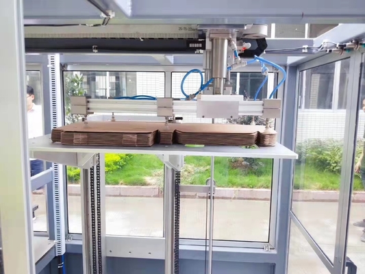Pharmaceuticals Corrugated Automatic Box Packing Machine 3 Layer PLC