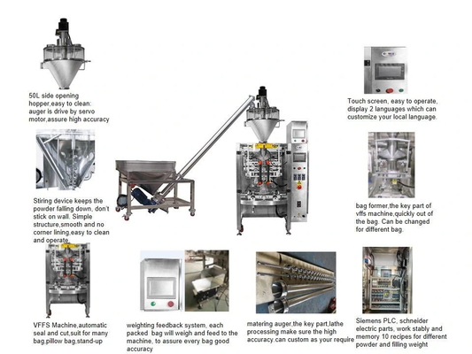 Large Vertical Auger Filler Packing Machine Automatic Powder Sachet Filling Machine